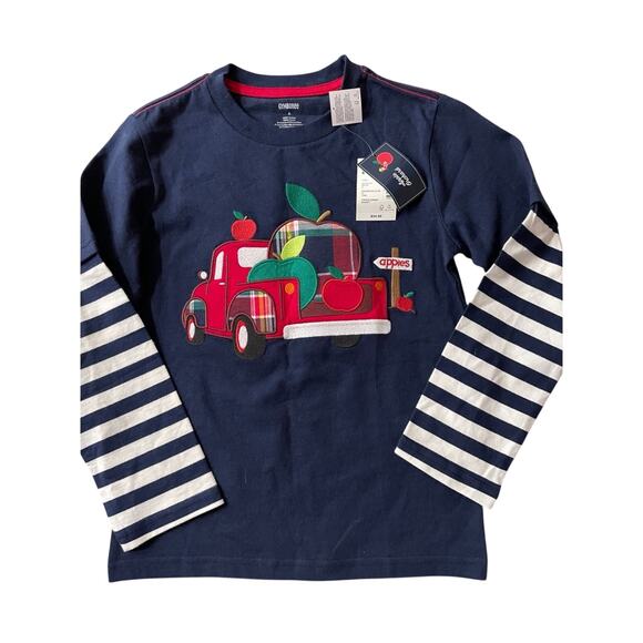 FALL - Gymboree Apple Appliqué Layered Shirt Size 6 - Picture 1 of 1